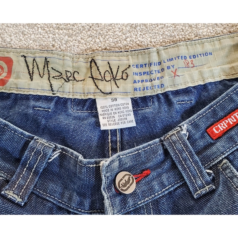 VTG Ecko Unltd Carpenter Jeans Men's 38 Actual Measure 36 Red Rhino Y2K LTD EDTN